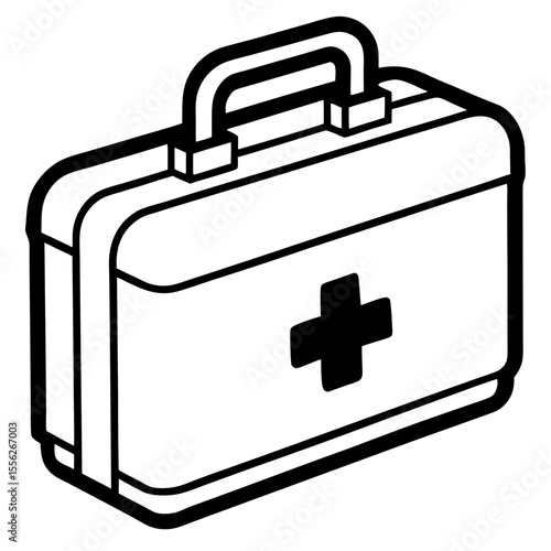 Flat First Aid Box Vector