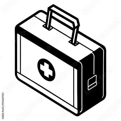 Flat First Aid Box Vector