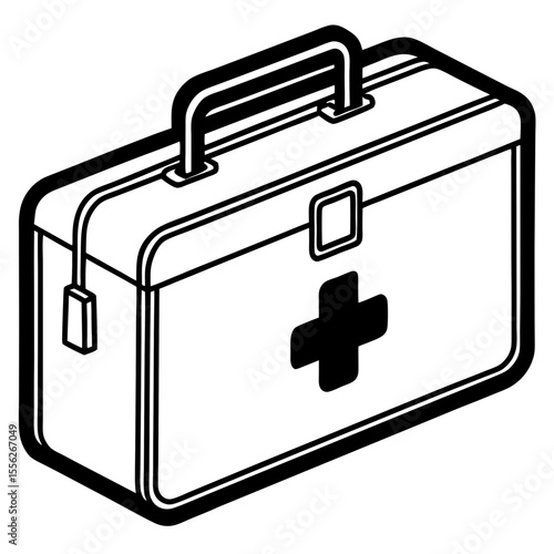 Flat First Aid Box Vector