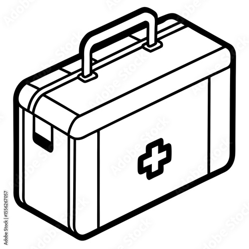 Flat First Aid Box Vector