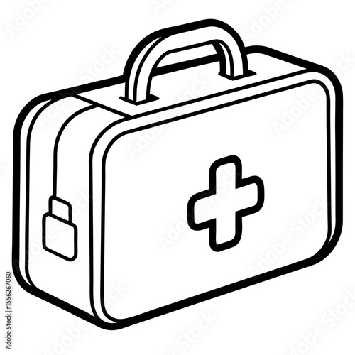 Flat First Aid Box Vector