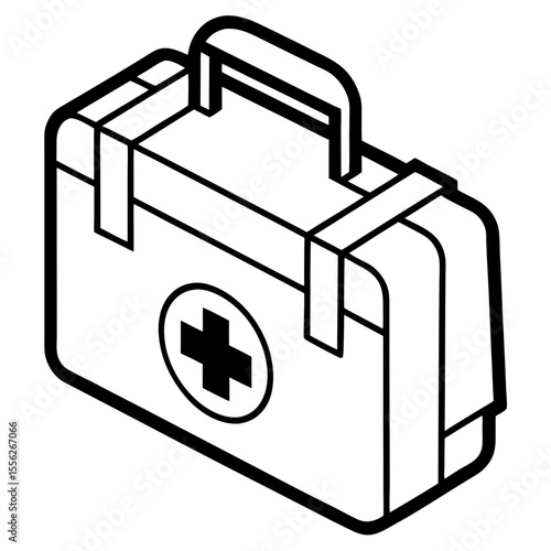 Flat First Aid Box Vector