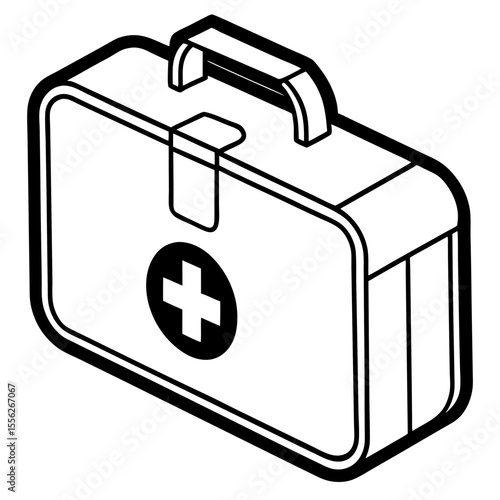 Flat First Aid Box Vector