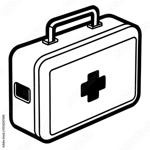 Flat First Aid Box Vector
