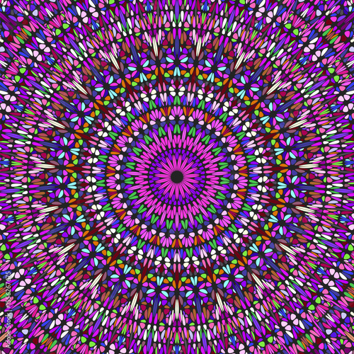 Dynamic petal mosaic pattern background - floral psychedelic colorful abstract vector illustration