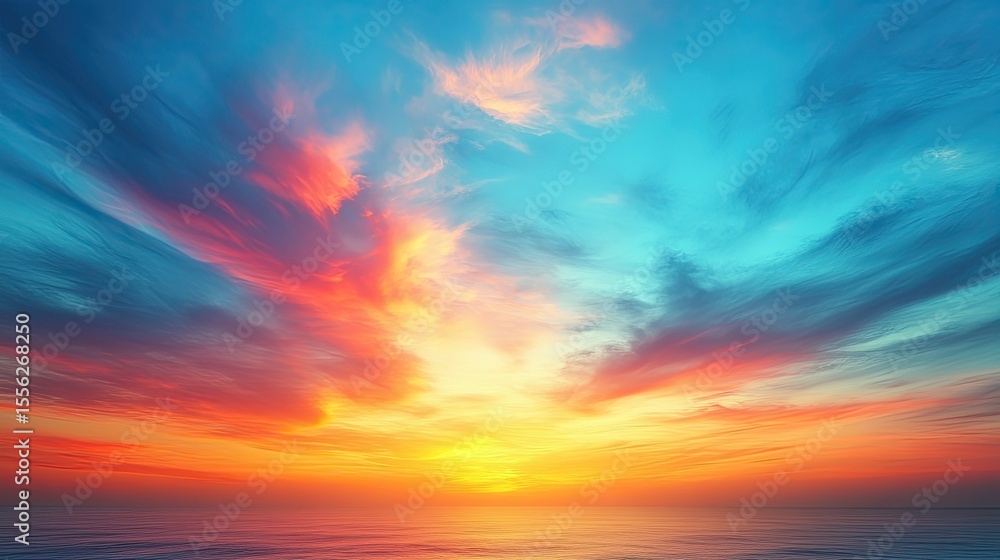 Abstract sky with smooth transitions from pastel blue to bright orange in a dreamy gradient composition Abstract sky with smooth transitions from pastel blue to bright orange in a dreamy gradient composition