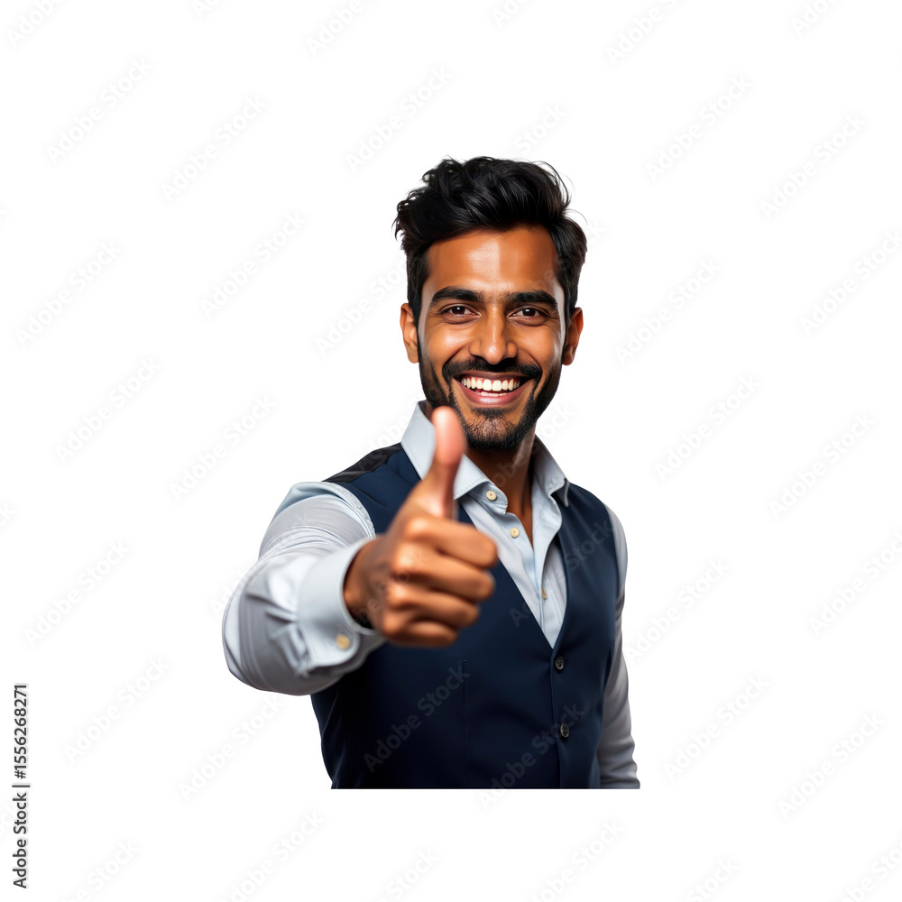 Confident Young Indian Man Giving Thumbs Up Gesture Confident Young Indian Man Giving Thumbs Up Gesture