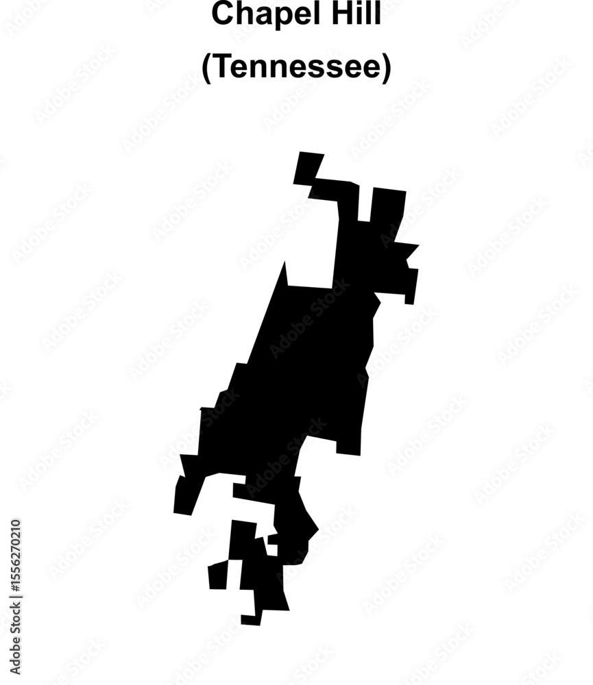 Chapel Hill (Tennessee) blank outline map Chapel Hill (Tennessee) blank outline map