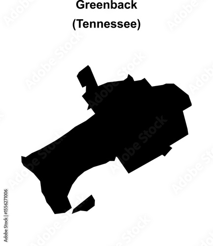 Greenback (Tennessee) blank outline map