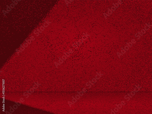 Abstract Illustration Red Room with Shadow and Spotlight on Grunge Wall Background, Suitable for Product Presentation Backdrop, Display, and Mock up.