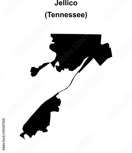 Jellico (Tennessee) blank outline map