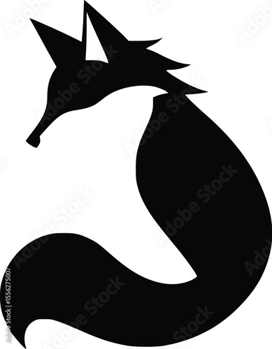 Elegant Vector Fox Silhouette Logo Design Illustration