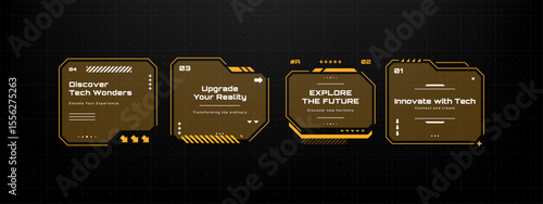 HUD vector graphics for virtual reality interface. Abstract design element for futuristic software display.