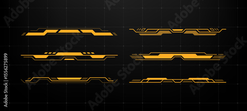 Head up display elements. Hud user interface set. Futuristic abstract graphic component. Future gaming control panel.