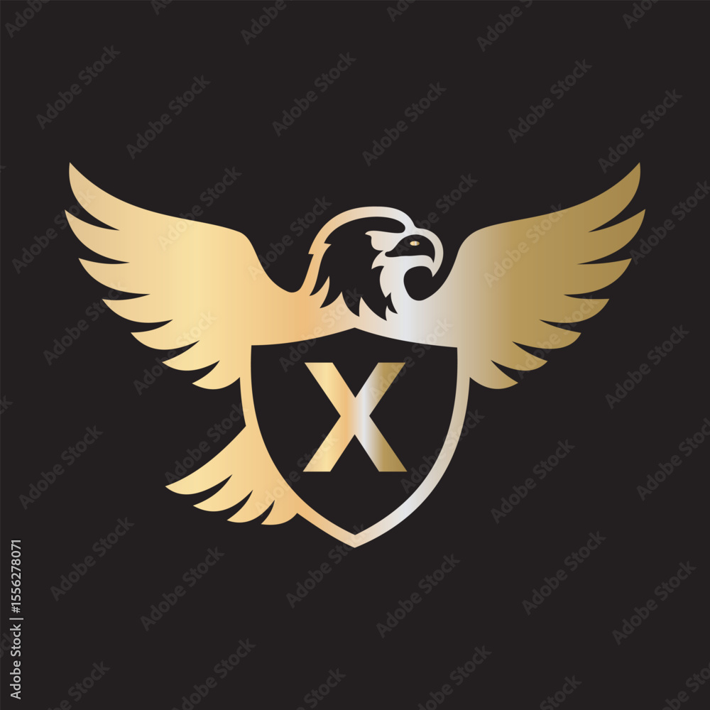 Obraz premium Initial Eagle Logo combine with letter X vector template 