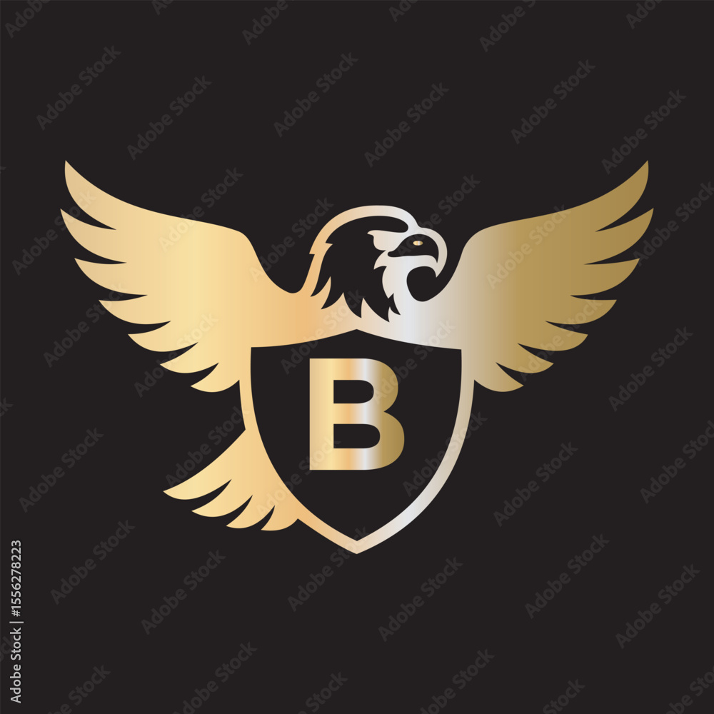 Obraz premium Initial Eagle Logo combine with letter B vector template 