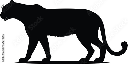 Majestic Panther Silhouette Vector Illustration Elegant Design