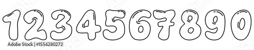 Number icon. place numbers doodle hand drawn icon set. Outline drawing number 1, 2, 3, 4, 5, 6, 7, 8, 9 line clipart symbol.