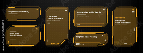 Futuristic hud vector graphic elements for technology, data display, and virtual reality interfaces