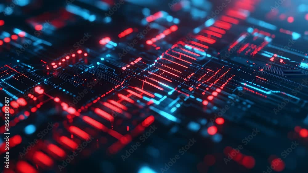 Technology Digital Circuit Board Data Flow Background Technology Digital Circuit Board Data Flow Background