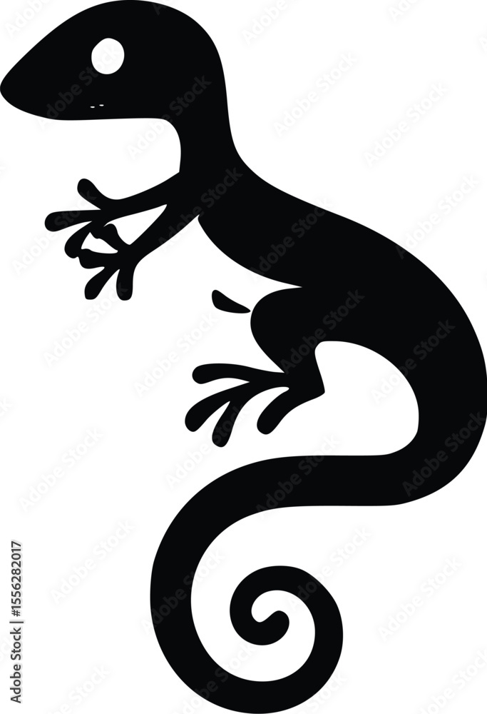 Obraz premium Stylized Gecko Vector Illustration Simple Minimalist Design