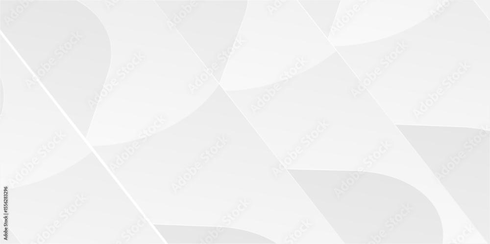 Obraz premium Elegant and Minimalist Abstract Background Featuring a White and Gray Color Scheme with Layered Diamond and Triangular Geometry, Fine Line Structures, and Gradient Fades Ideal for Modern Technology B