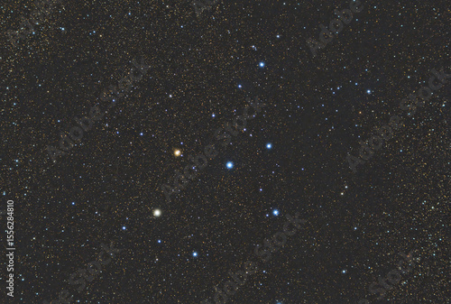 Coathanger (Brocchi's Cluster, Cr 399), a bright asterism visible in the constellation Vulpecula. Star map night sky backgrounds