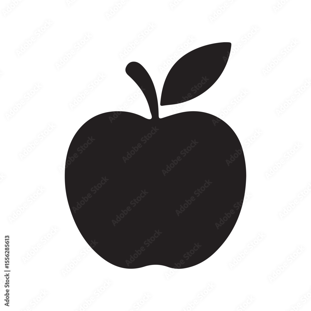 Fototapeta premium Apple silhouette icon vector illustration on white background. Apple symbol design.