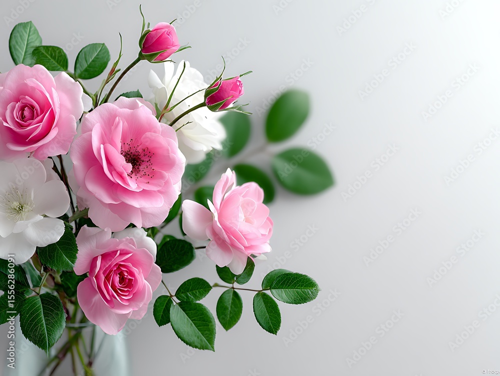 Delicate pink and white roses Delicate pink and white roses