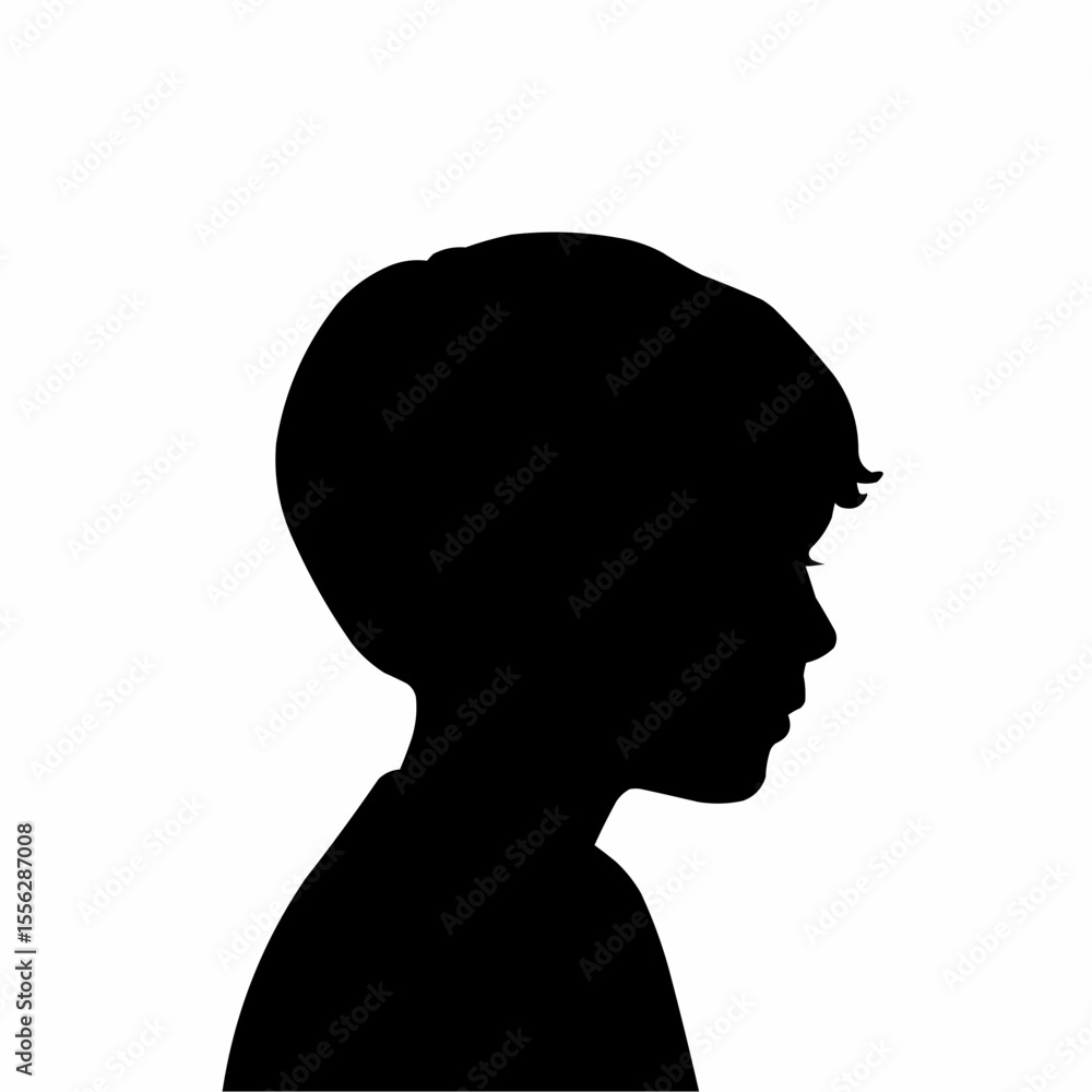 A boy head silhouette vector A boy head silhouette vector