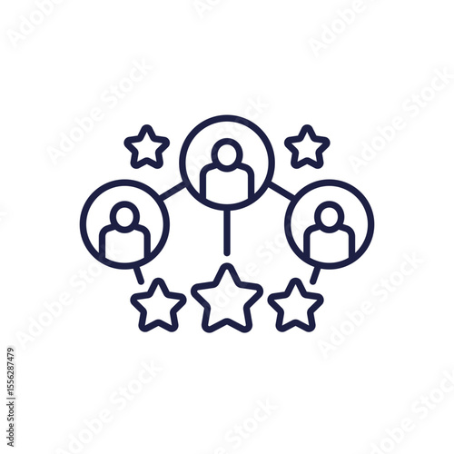 team rating line icon on white
