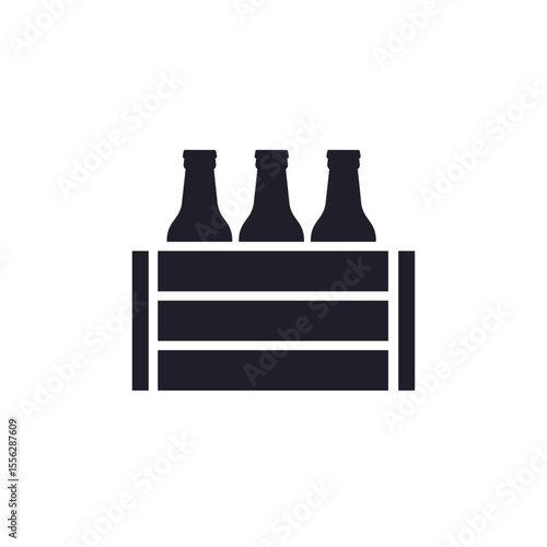 beer box icon, bottle crate on white