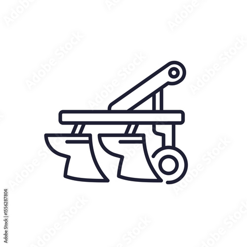 plough icon on white, line design