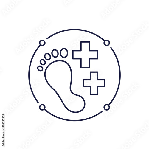 podology, foot care icon in line design