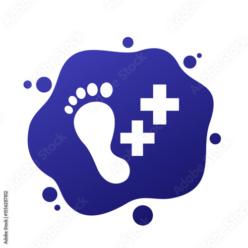 podology icon with a foot, vector