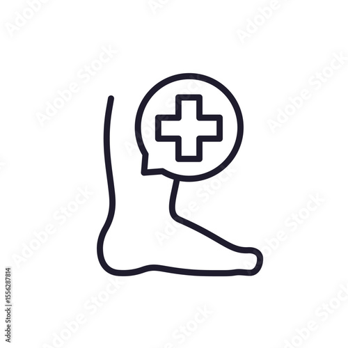 podology, foot care line icon on white