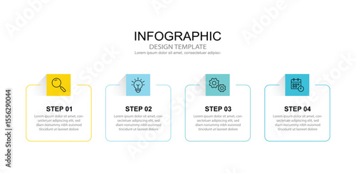 Infographic 6 options design elements for your business data. Vector Illustration