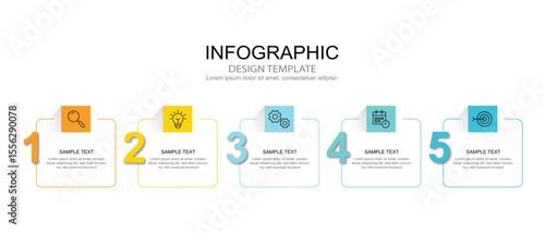 Vector Infographic label design template with icons and 5 options or steps. for your business data. Vector Illustration.