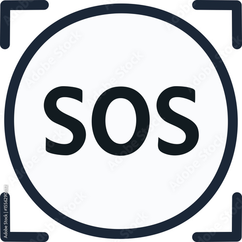 Icône SOS simple pour alerte ou urgence