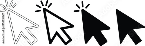 Click Cursor Icons: Pointer, Select, and Digital Interaction Symbols Set