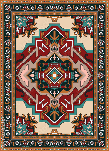 WebRed Persian Carpet Design, Vintage Carpet