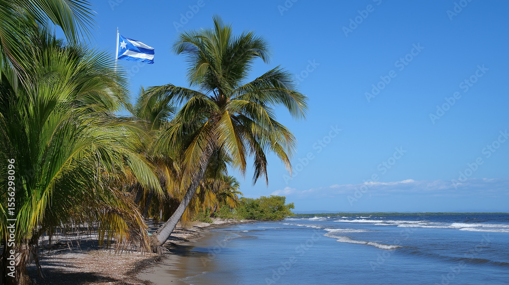 Obraz premium The beautiful nation ranges from the Pacific Ocean bordering the west and the Caribbean Sea on the nation’s east coast. The country has a series of islands and cays that are located in the Caribbean S