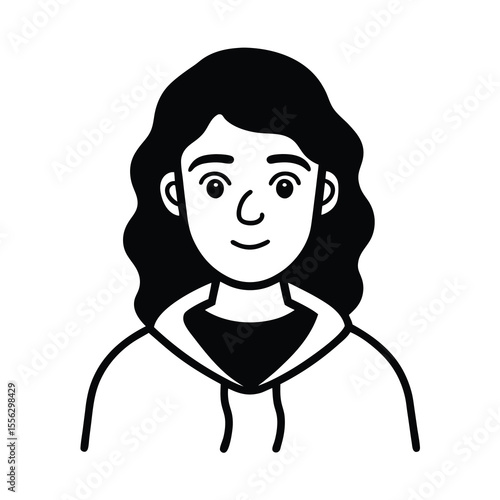 introvert mood line vector
