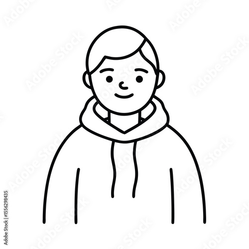 introvert mood line vector