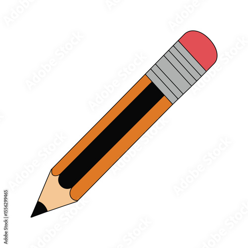 Classic Wooden Pencil Illustration: Writing, Drawing, and School Supplies Graphic