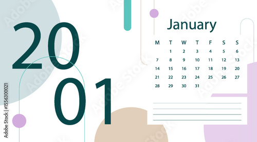 Foto January 2001 calendar in olden times