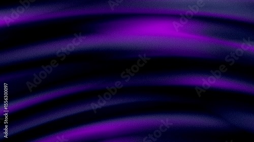 Flow of neon pink blue violet purple glowing curves on black background 4K. Grainy noise rough grunge texture. Dark gradient wave. Abstract liquid animation for presentation, screensaver. Fluid motion