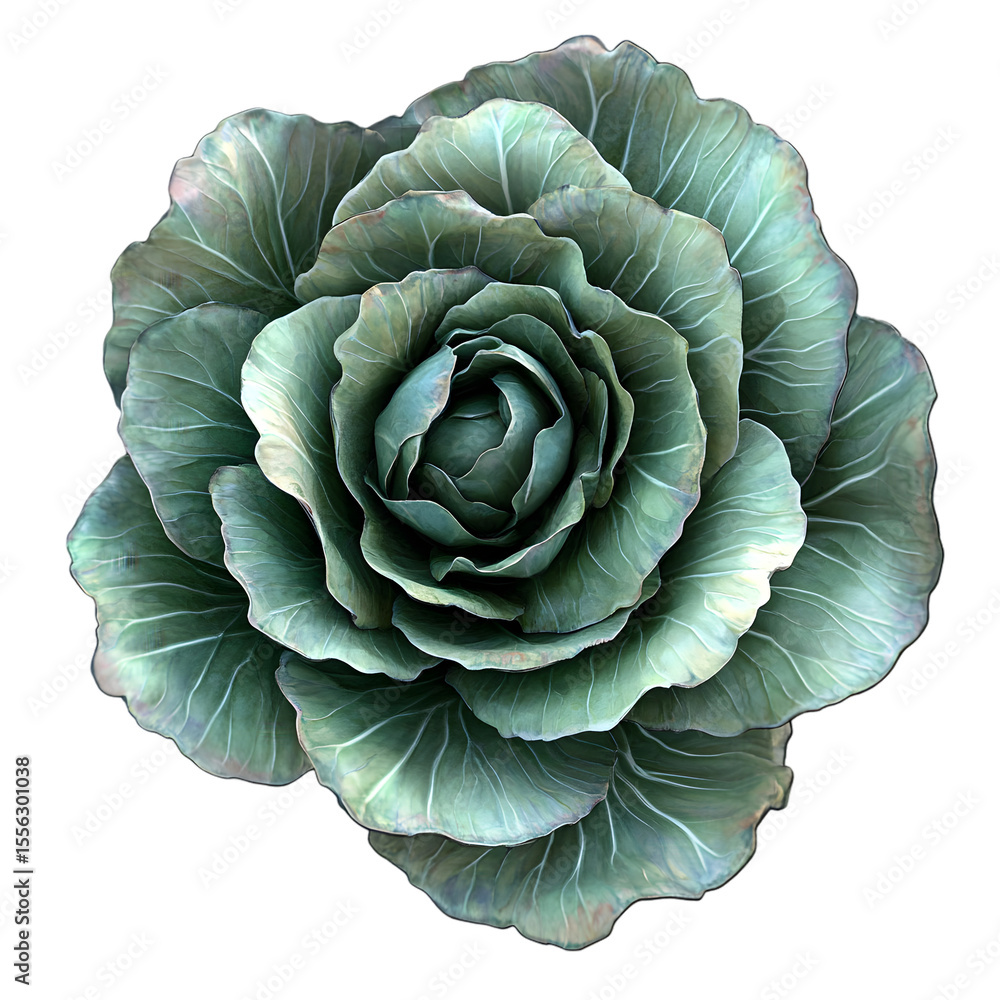 Fototapeta premium Close-up view of a decorative cabbage head.