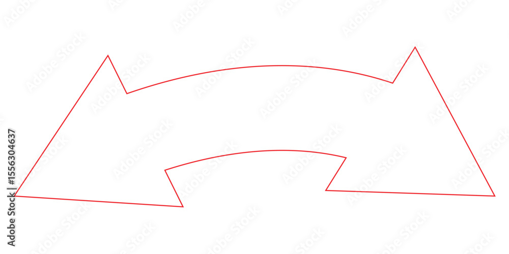 Obraz premium Dual sided arrow vector, icon, silhouette design. Semicircular curved thin, long double ended arrow vector design for website, app and logo design. Vector illustration of duel side arrow