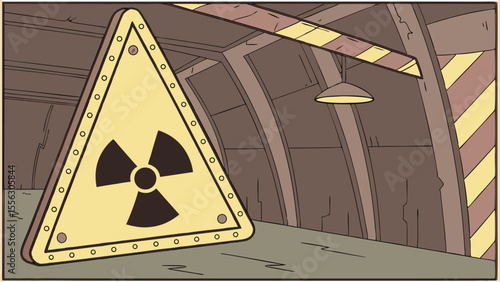 Industrial Underground Tunnel Radiation Warning Sign